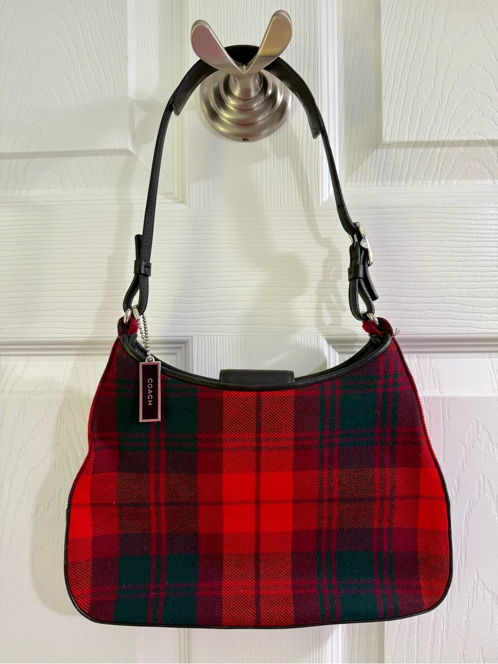 Coach Y2K Red Tartan Shoulder Bag
